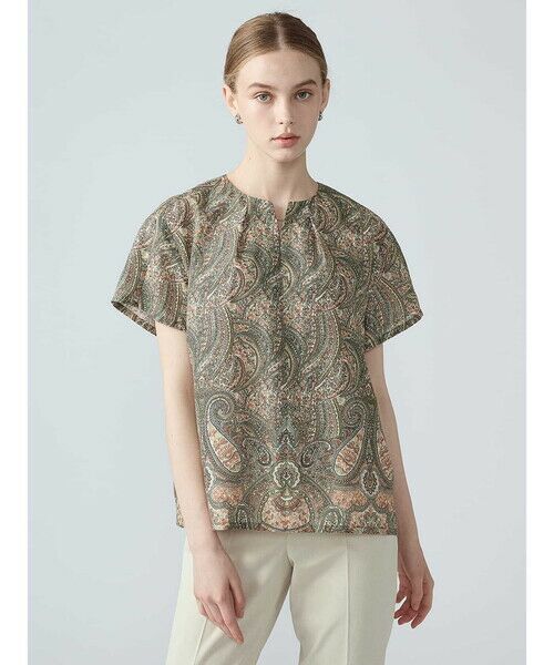 Aquascutum / アクアスキュータム シャツ・ブラウス | 【セットアップ対応】ペイズリープリントブラウス（ｶｰｷ）