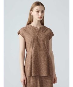 Aquascutum / アクアスキュータム シャツ・ブラウス | 【セットアップ対応】ボタニカルジャガードブラウス
