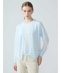 Aquascutum / アクアスキュータム ニット・セーター | 【アンサンブル対応】シアーケーブルカーディガン