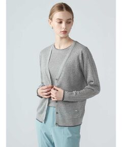 Aquascutum / アクアスキュータム ニット・セーター | 【アンサンブル対応】シアーケーブルカーディガン