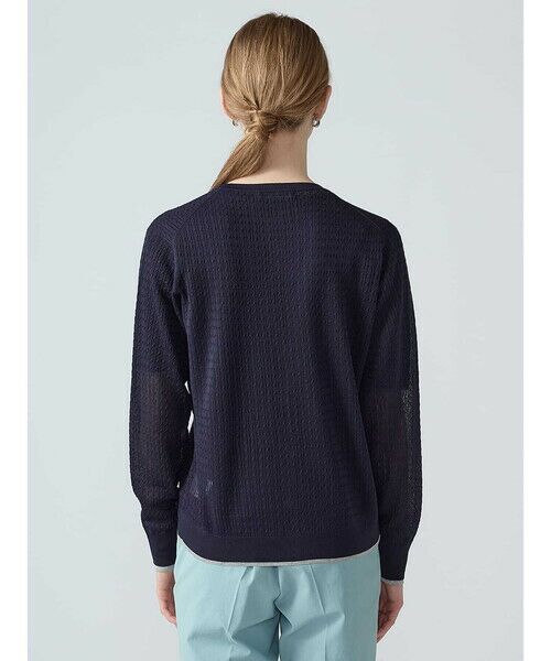 Aquascutum / アクアスキュータム ニット・セーター | 【アンサンブル対応】シアーケーブルカーディガン | 詳細7