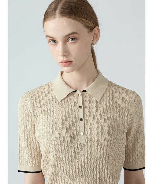 Aquascutum / アクアスキュータム ニット・セーター | ケーブルポロニット | 詳細5