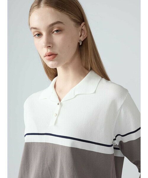Aquascutum / アクアスキュータム ニット・セーター | バイカラーポロニット | 詳細5