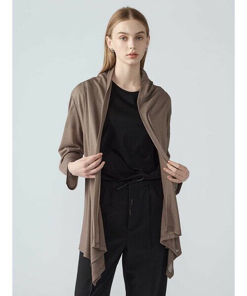 Aquascutum / アクアスキュータム カットソー | ストライプジャージカーディガン（ｷｬﾗﾒﾙ）