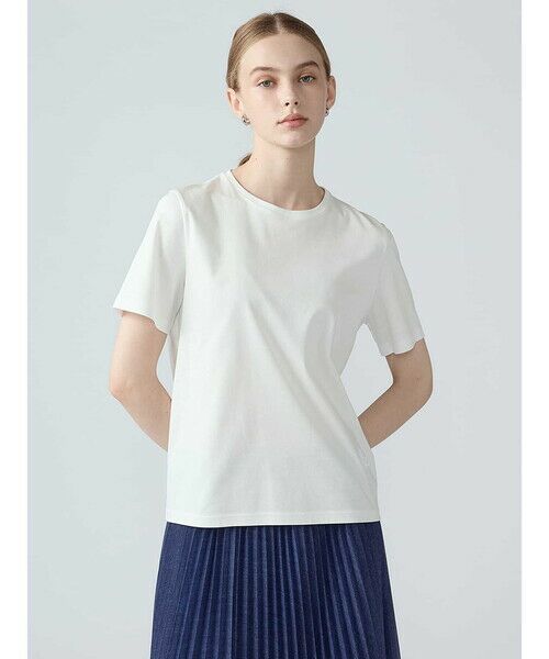 Aquascutum / アクアスキュータム カットソー | スーピマスムース半袖Tシャツ（ﾎﾜｲﾄ）