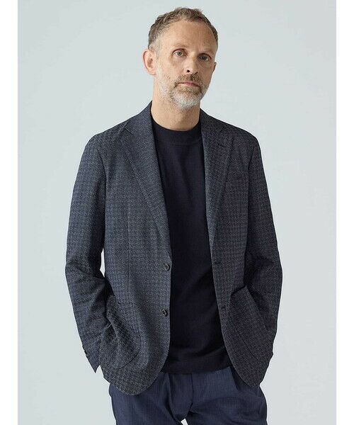 Aquascutum / アクアスキュータム テーラードジャケット | TEC.3 Houndstooth Jacket(ネイビー)