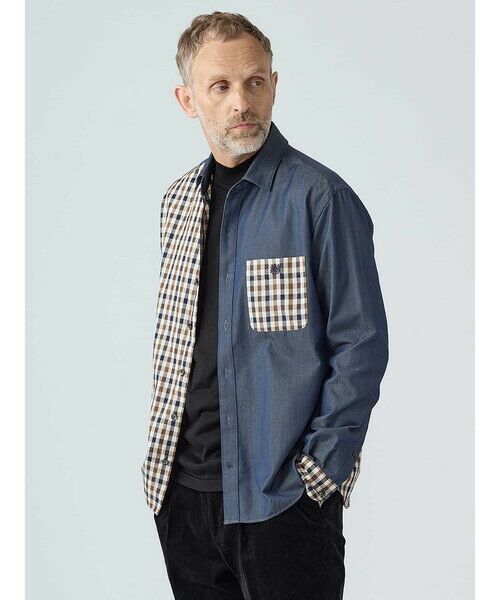 Aquascutum / アクアスキュータム シャツ・ブラウス | Combination Over Shirt | 詳細5