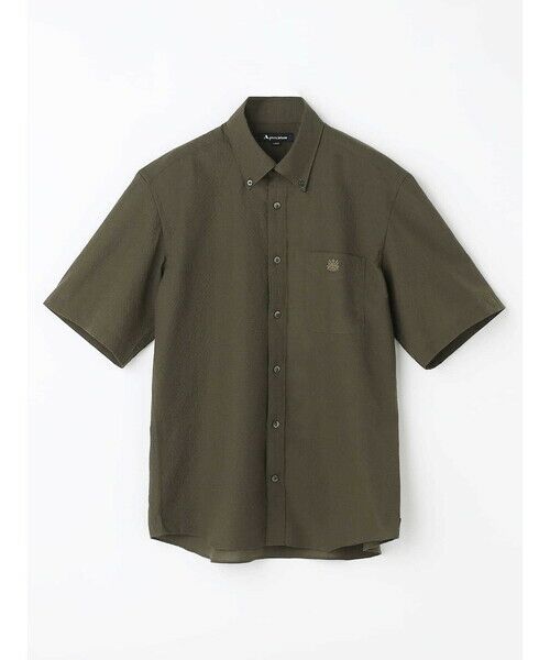 Aquascutum / アクアスキュータム シャツ・ブラウス | (Summer)Crinkle Plain Short Sleeve Shirt（ｶｰｷ）