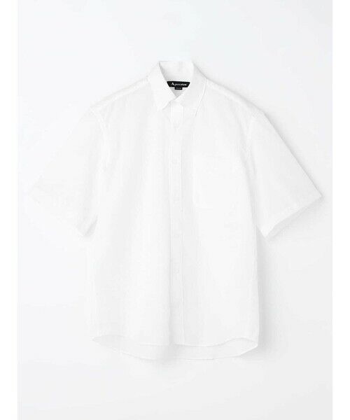 Aquascutum / アクアスキュータム シャツ・ブラウス | (Summer)Crinkle Plain Short Sleeve Shirt（ﾎﾜｲﾄ）