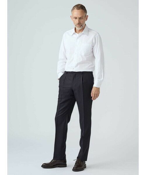 Aquascutum / アクアスキュータム スラックス・ドレスパンツ | S140's Navy Trousers | 詳細1