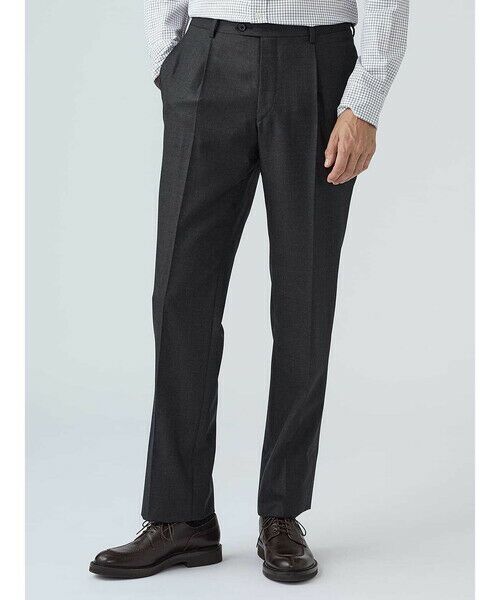 Aquascutum / アクアスキュータム スラックス・ドレスパンツ | Plain Twill Trousers(チャコール)