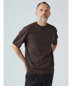 Aquascutum / アクアスキュータム ニット・セーター | Honeycomb jaquard Short-Sleeve