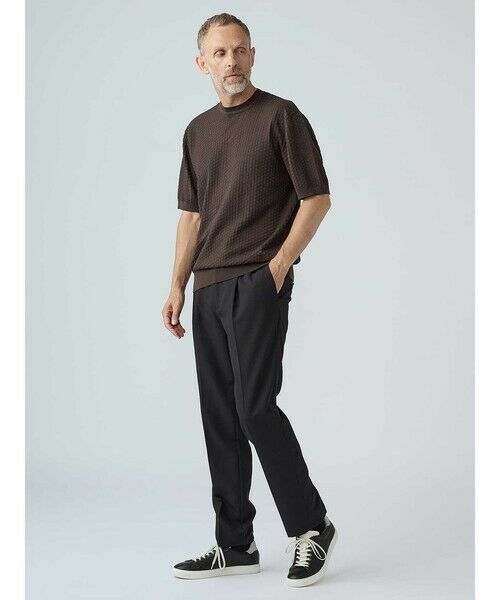 Aquascutum / アクアスキュータム ニット・セーター | Honeycomb jaquard Short-Sleeve | 詳細1