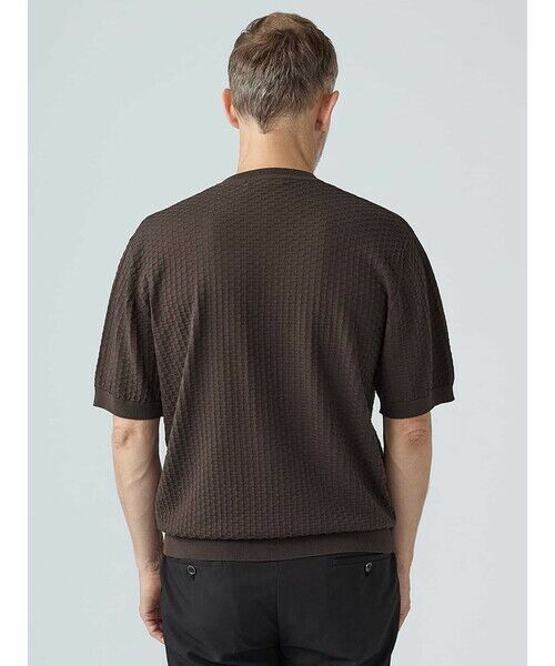Aquascutum / アクアスキュータム ニット・セーター | Honeycomb jaquard Short-Sleeve | 詳細4