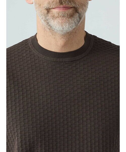 Aquascutum / アクアスキュータム ニット・セーター | Honeycomb jaquard Short-Sleeve | 詳細5