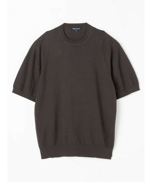 Aquascutum / アクアスキュータム ニット・セーター | Honeycomb jaquard Short-Sleeve | 詳細7