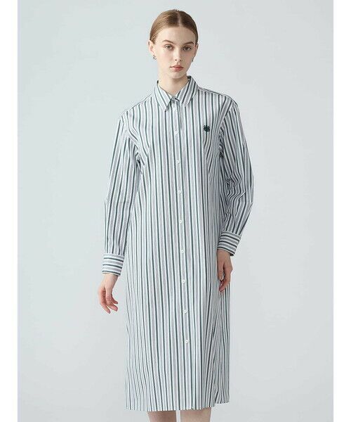 Aquascutum / アクアスキュータム ドレス | THOMAS MASON カラードストライプドレス（ｸﾞﾘｰﾝ）