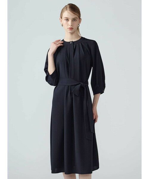 Aquascutum / アクアスキュータム ドレス | 強撚ポリエステルドレス（ﾈｲﾋﾞｰ）
