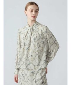 Aquascutum / アクアスキュータム シャツ・ブラウス | 【セットアップ対応】ホースライディングプリントブラウス