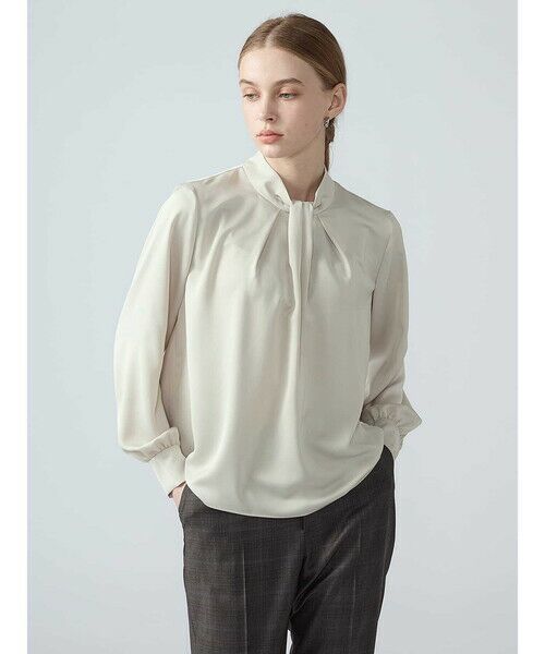 Aquascutum / アクアスキュータム シャツ・ブラウス | クレープサテンブラウス（ｵﾌ）