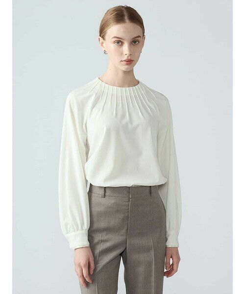 Aquascutum / アクアスキュータム シャツ・ブラウス | プレーンストレッチブラウス（ﾎﾜｲﾄ）