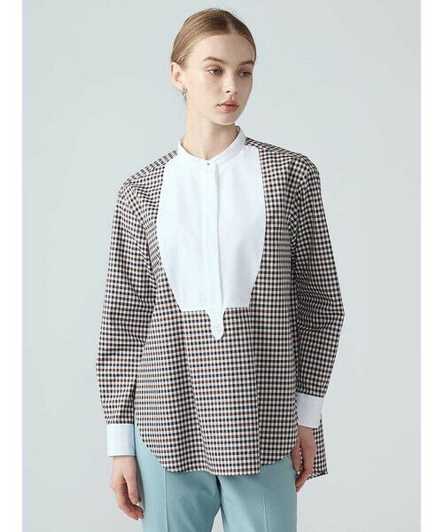 Aquascutum / アクアスキュータム シャツ・ブラウス | THOMAS MASON 別注クラブチェックブロードブラウス（ﾈｲﾋﾞｰ）