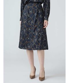 Aquascutum / アクアスキュータム ミニ・ひざ丈スカート | 【セットアップ対応】ホースライディングプリントスカート