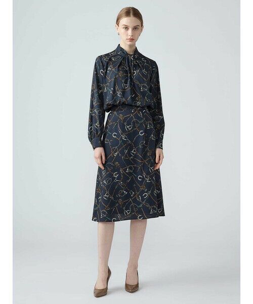 Aquascutum / アクアスキュータム ミニ・ひざ丈スカート | 【セットアップ対応】ホースライディングプリントスカート | 詳細1
