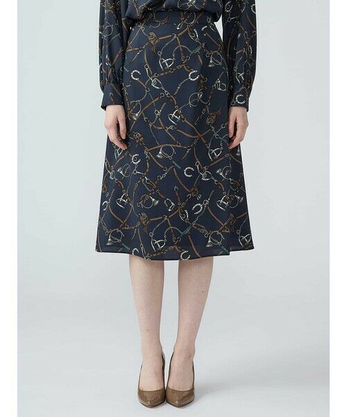 Aquascutum / アクアスキュータム ミニ・ひざ丈スカート | 【セットアップ対応】ホースライディングプリントスカート | 詳細2