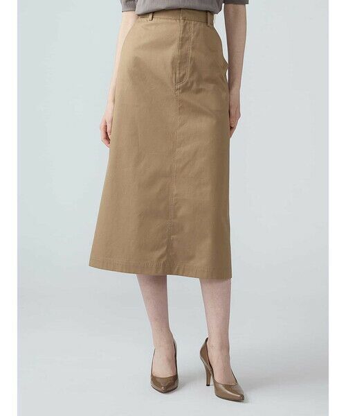 Aquascutum / アクアスキュータム ミニ・ひざ丈スカート | ギャバジンスカート（ﾍﾞｰｼﾞｭ）