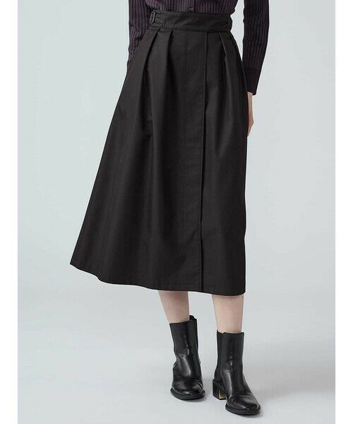 Aquascutum / アクアスキュータム ミニ・ひざ丈スカート | 【セットアップ対応】NEW AQUA TECH トレンチスカート（ﾌﾞﾗｯｸ）