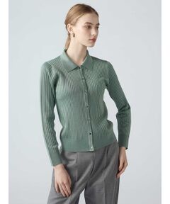 Aquascutum / アクアスキュータム ニット・セーター | シャイニー襟付きニット