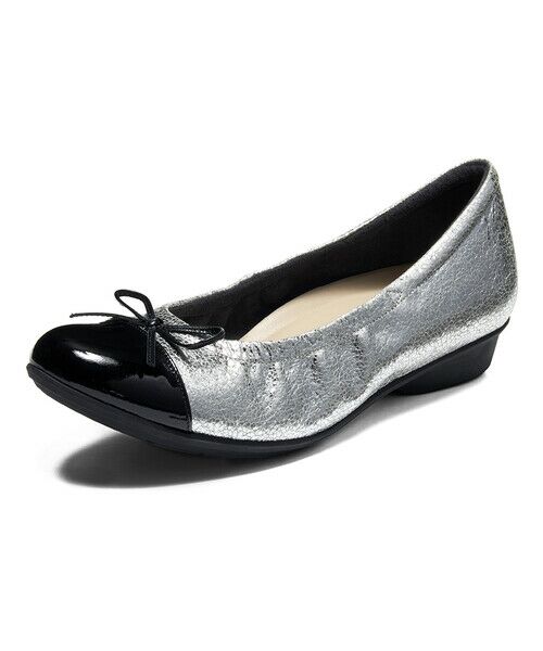 ASICS WALKING / アシックス ウォーキング パンプス | ペダラ レディース 2E 2.0cmヒール（シルバー×ブラック(エナメル)）