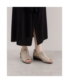 Atelier / アトリエ パンプス | 【3E】カットワークウエッジヒールサンダル