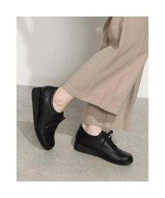 Atelier / アトリエ フラットシューズ | 【4E】ゆったりサイドファスナーレースアップスニーカー