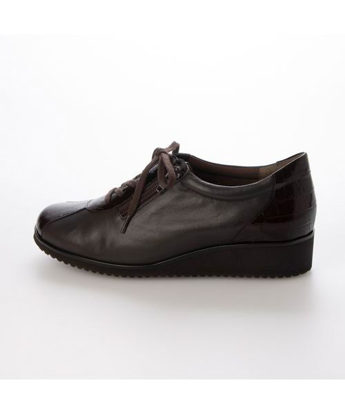 Atelier / アトリエ フラットシューズ | 【4E】ゆったりサイドファスナーレースアップスニーカー | 詳細1