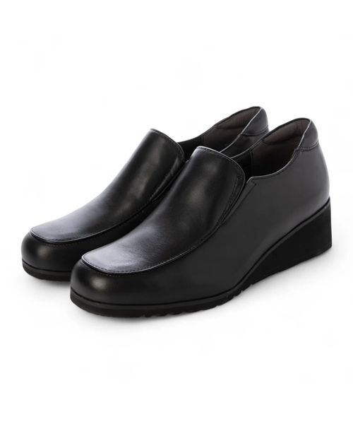 Atelier / アトリエ フラットシューズ | 【3E】サイドゴアスリッポンシューズ（ブラック）
