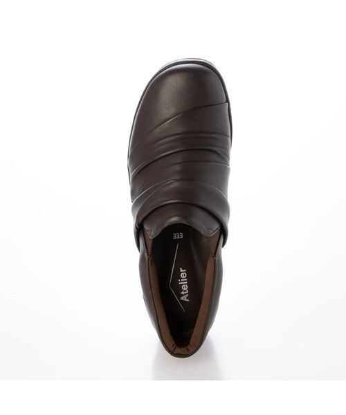 Atelier / アトリエ フラットシューズ | 【3E】スクエアトゥドレープスリッポン  | 詳細3