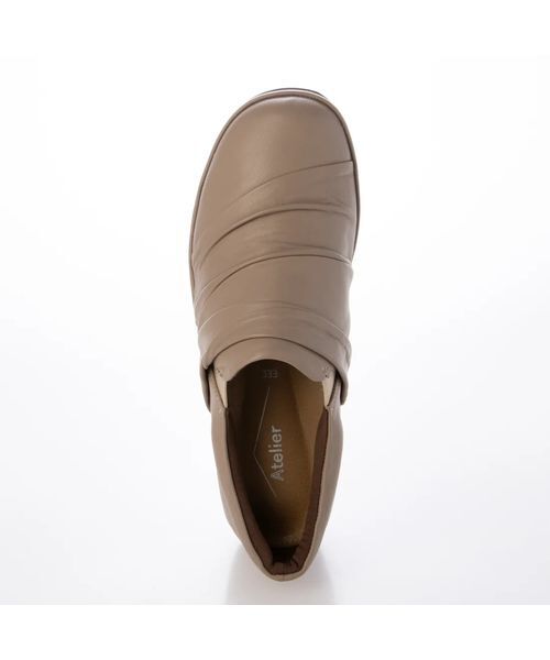 Atelier / アトリエ フラットシューズ | 【3E】スクエアトゥドレープスリッポン  | 詳細18