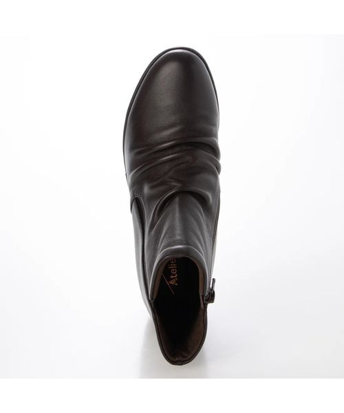 Atelier / アトリエ ブーツ（ショート丈） | 【3E】晴雨兼用ギャザーデザインショートブーツ | 詳細3