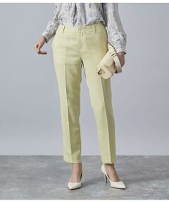 麻調ツイル ベルトループ付きクロップドパンツ