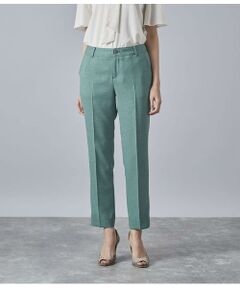 麻調ツイル ベルトループ付きクロップドパンツ