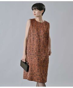 Atraer / アトラエル ミニ丈・ひざ丈ワンピース | アールヌーボーボタニカルプリント サックドレス