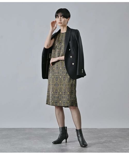 Atraer / アトラエル ミニ丈・ひざ丈ワンピース | アールヌーボーボタニカルプリント サックドレス | 詳細25