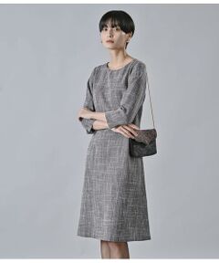 Atraer / アトラエル ミニ丈・ひざ丈ワンピース | チャンキーツィード 7分袖Aラインワンピース