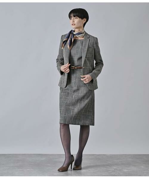 Atraer / アトラエル ミニ丈・ひざ丈ワンピース | チャンキーツィード 7分袖Aラインワンピース | 詳細11