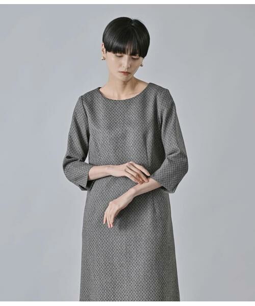 Atraer / アトラエル ミニ丈・ひざ丈ワンピース | MARZOTTO ダイヤジャカード 7分袖Aラインワンピース | 詳細3