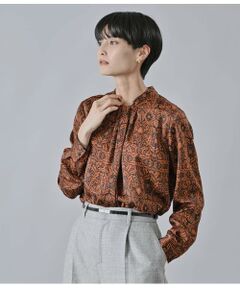 Atraer / アトラエル シャツ・ブラウス | アールヌーボーボタニカルプリント スカーフ風長袖ブラウス