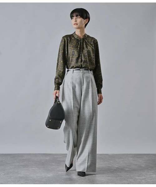 Atraer / アトラエル シャツ・ブラウス | アールヌーボーボタニカルプリント スカーフ風長袖ブラウス | 詳細10