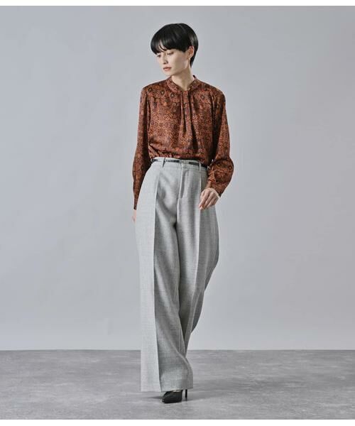 Atraer / アトラエル シャツ・ブラウス | アールヌーボーボタニカルプリント スカーフ風長袖ブラウス | 詳細5